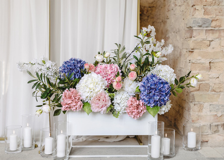 Sztuczny Kwiat - Piwonia, 35 cm, biały