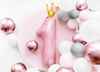 Balon foliowy Cyfra '1', 37x100 cm, jasny różowy