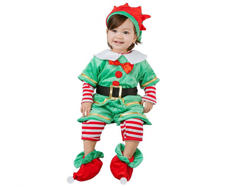 Zestaw dla dzieci Mały Elf (kombinezon, czapka, pasek, buciki), rozm. 92/104 cm