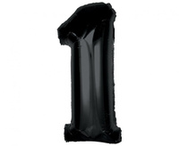Balon foliowy Smart, cyfra 1, czarna, 92 cm