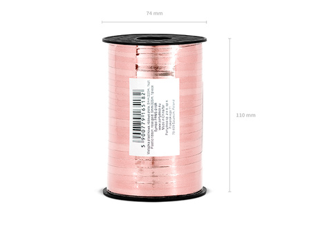 Wstążka plastikowa, różowe złoto, 5mm/225m