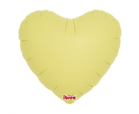 Balon foliowy, serce 14, Pastel Yellow, 5 szt.