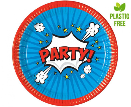 Talerzyki papierowe Boom Party, next generation, 23cm, 8 szt. (plastic-free)