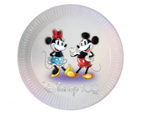 Talerzyki papierowe Disney 100 - Mickey & Minnie, next generation, 23 cm, 8 szt. (plastic-free)