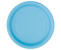 Talerzyki papierowe, jasnoniebieskie, 18 cm, 8 szt.
