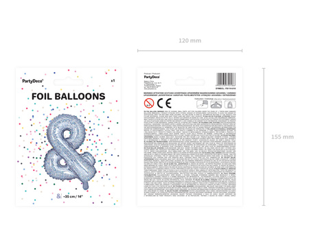 Balon foliowy &, 35cm, holograficzny