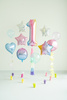 Balon foliowy Cyfra ''1'', 86cm, pastelowy tęczowy