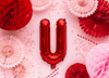 Balon foliowy Litera ''U'', 35cm, czerwony