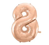 Balon foliowy "Cyfra 8", różowo-złota, 92 cm
