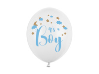 Balony 30cm, It's a Boy, Pastel Pure White (1 op. / 6 szt.)