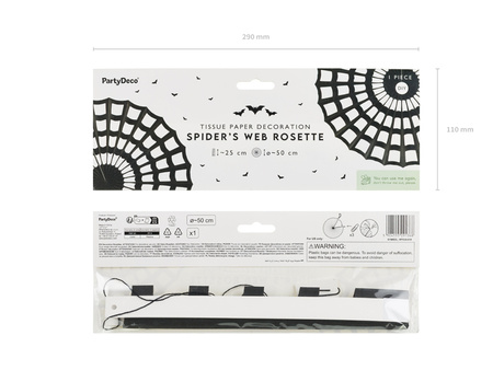Rozeta dekoracyjna Pajęczyna, czarny, 50 cm