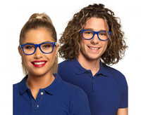 Okulary Les Bleus, niebieskie, unisex, 4 szt.