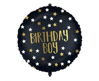 Balon foliowy 18" Black-Gold Birthday Boy Decorata