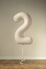 Balon foliowy Cyfra '2', 86cm, jasny beż