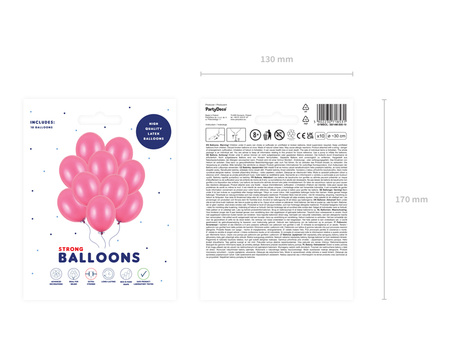 Balony Strong 30cm, Metallic Hot Pink (1 op. / 10 szt.)