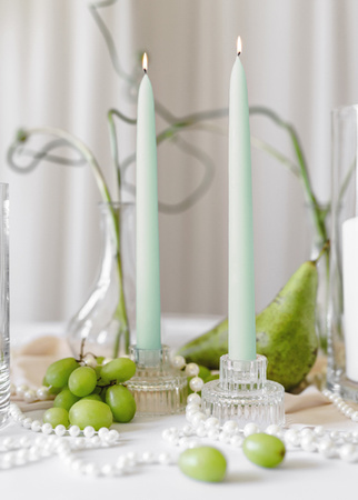 Świecznik szklany z rantem 2w1, 6.5x5.5cm (1 op. / 4 szt.)