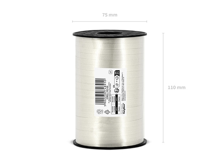 Wstążka plastikowa, biały, 5mm/225m