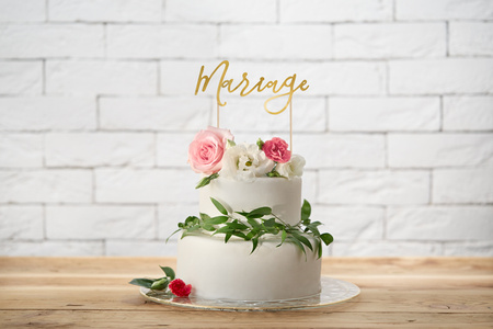 Topper na tort Mariage, złoty, 22,5cm