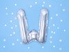 Balon foliowy Litera ''W'', 35cm, srebrny