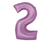 Balon foliowy Smart, Cyfra 2, lawendowa matowa, 76 cm