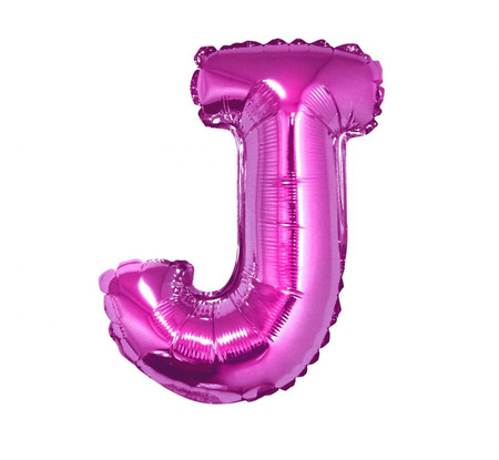Balon foliowy "Litera J", różowa, 35 cm