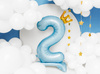 Stojący balon foliowy cyfra ''2'', 84 cm, błękit