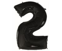 Balon foliowy Cyfra 2 czarna, 92 cm