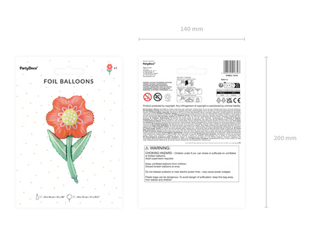 Balon foliowy Kwiatek, 53x96 cm, mix