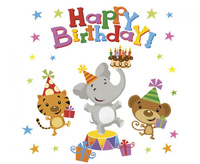 Serwetki pap. Happy Birthday Animals, 33x33 cm, 20 szt.