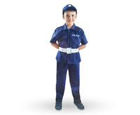 Zestaw dla dzieci Policjant (koszula, spodnie, czapka, pasek), rozm. 120/130 cm