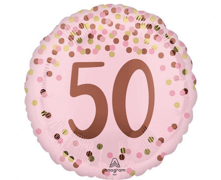 Balon foliowy 18" Pretty pink 50th birthday