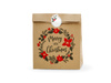 Torebki na prezenty Merry Little Christmas, kraft, 25x11x27cm (1 op. / 3 szt.)