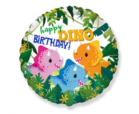 Balon foliowy 18" - Happy Birthday - Dino