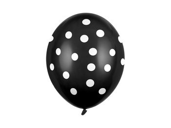 Balony 30cm, Kropki, Pastel Black (1 op. / 50 szt.)