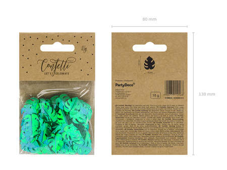 Konfetti metalizowane Liście, zielony, 15g