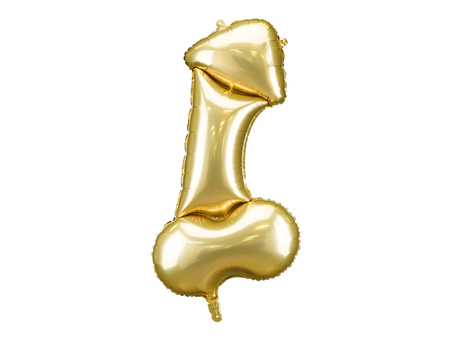 Balon foliowy Penis, 55,5x112 cm, złoty