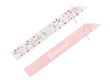 Szarfy Bride to be i Bridesmaid, mix, 76cm (1 op. / 6 szt.)