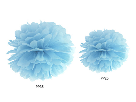 Pompon bibułowy, j. mgl. nieb., 35cm