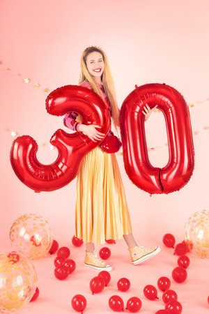 Balon foliowy Cyfra ''7'', 86cm, czerwony