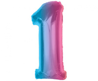 Balon foliowy Smart, cyfra 1, tęczowa, 92 cm