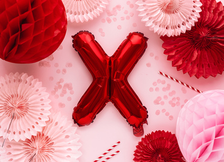 Balon foliowy Litera ''X'', 35cm, czerwony