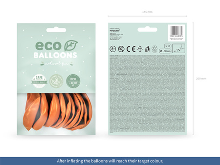 Balony Eco 30cm metalizowane, pomarańczowy (1 op. / 10 szt.)