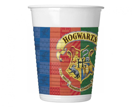 Kubeczki plastikowe  Harry Potter Hogwarts Houses, 200 ml, 8 szt.