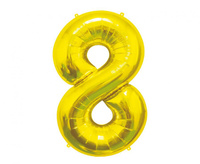 Balon foliowy Cyfra 8, złota, 85 cm