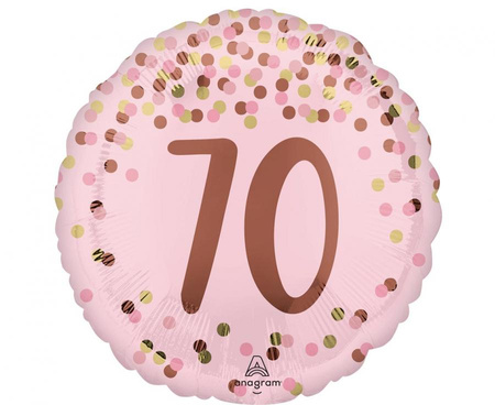 Balon foliowy 18" Pretty pink 70th birthday