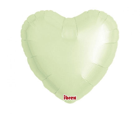 Balon foliowy, serce 14", Metallic Ivory, 5 szt.