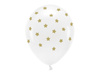 Balony Eco 33 cm pastelowe,  Gwiazdki, biały (1 op. / 6 szt.)
