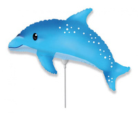 Balon foliowy 14" - Słodki Delfin, niebieski