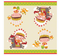Serwetki papierowe Indiańskie Party, rozm. 33 x 33 cm, 20 szt.
