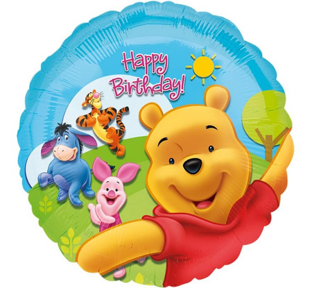 Balon foliowy 18" - "Pooh and Friends Sunny BDAY"